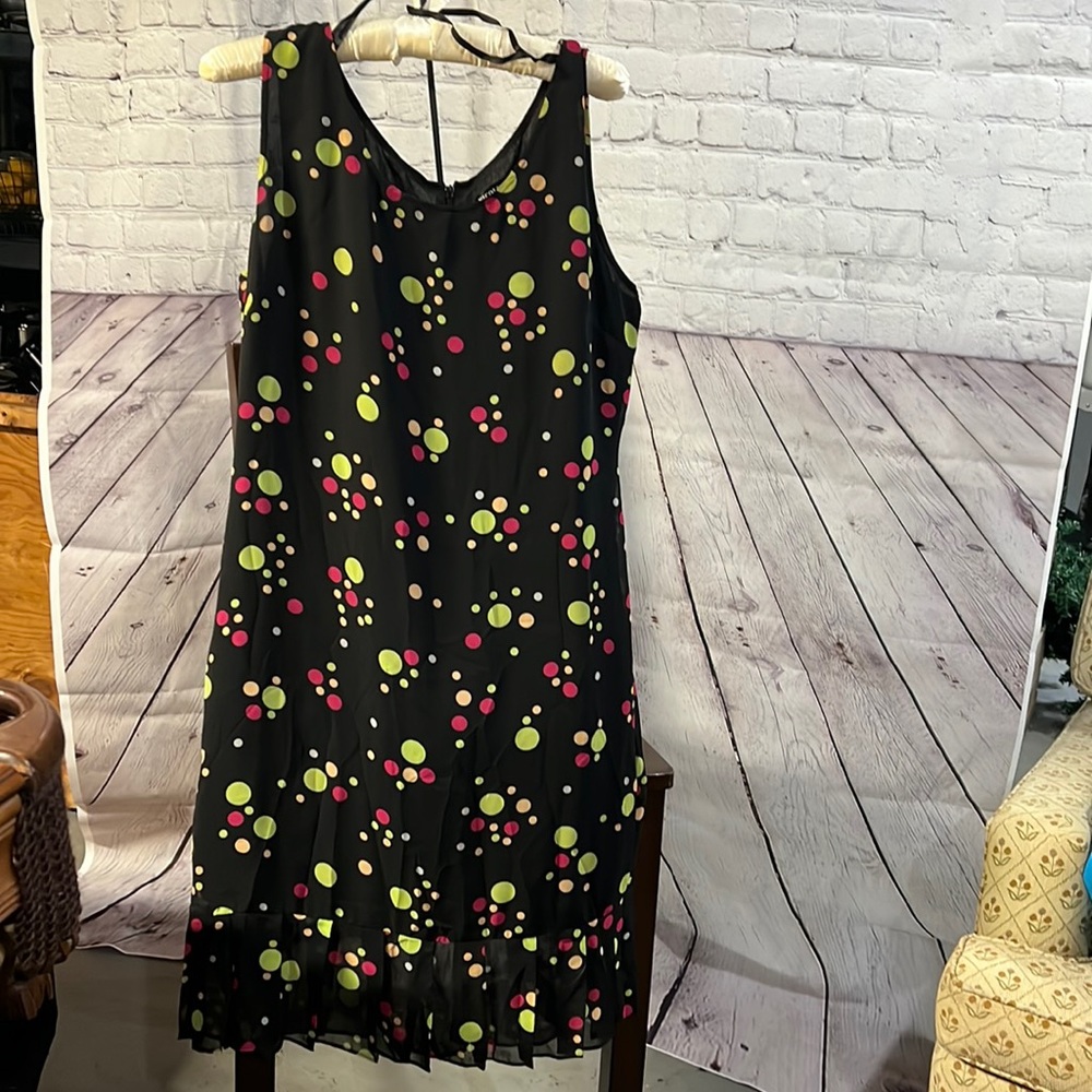 Polka dot mid calf length dress